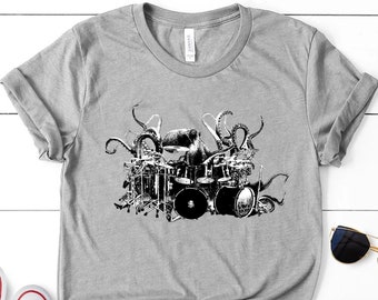 Octopus Playing Drums Shirt, Octopus Men's Shirt, Octopus T-Shirt Gift,Drummer Gift Octopus Shirt,Drum Player Shirt,Drummer Shir,Music Gifts