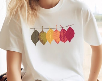 Botanical Tee , Fall Leaf Shirt for Woman, Plant Lady Shirt, Fall Tees, Thanksgiving T-shirt, Thanksgiving T-Shirt , Cute Fall Shirt For Her