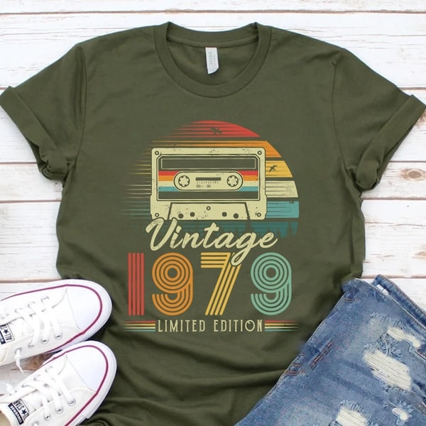 45th Birthday Shirt For Men - Classic Retro 1980 Design, Customizable Year & Color - View #4