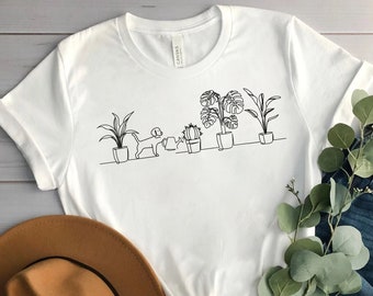 Dog and Plants Shirt, Dog Watering Plants Shirt, Plant Lady Shirt, Plant Lover, Shirt for Dog Lover, Succulent Plant Shirt, Plant Lover Gift
