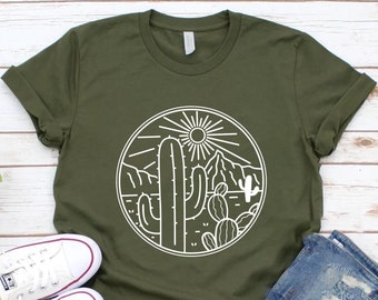 Desert Shirt, Cactus Shirt, Western Shirt, Arizona Shirt, Cowboy Shirt, Wild West Shirt, Country Shirt, Southern Shirt, Desert Life Cactus