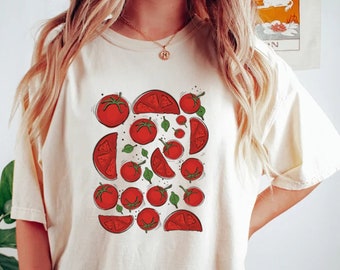 Tomato Shirt, Graphic Tee, Vegetable Screen Print Shirt, Clothing Foodie, Gardening Gift, Veggie Clothing, Foodie Gift, Food Shirt, Tomato