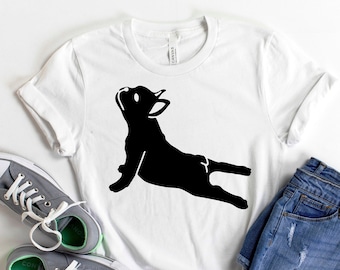 French Bulldog Yoga Pose Shirt, Yoga Shirt, Dog Lover Shirt, Namaste Shirt, Funny Dog Shirt, Namaste Yoga, Namastay in Bed Shirt, Zen Tshirt