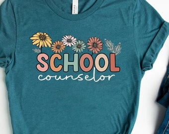 School Counselor Shirt, Counselor Gift, Floral Counselor Shirt, Counselor Shirt, School Counselor Gift, Back To School Shirt,First Day Shirt