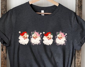 Vintage Santa Claus Christmas Shirt, Retro Style Christmas Shirt, Vintage Christmas Shirt, Christmas Gift for Her, Funny Christmas T-shirt