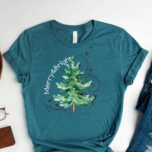 Merry and Bright Shirt, Christmas Shirts, Christmas Tree, Christmas Tshirt, Holiday Shirt, Christmas Shirt, Merry and Bright, Christmas Tee