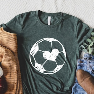 Cute Soccer Shirt, Soccer Mom Shirt, Gifts for Mom, Soccer Ball Heart Shirt, Soccer Team Shirt, Game Day Shirt, Game Day Soccer Ball Shirt