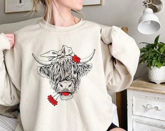 Cute Cow Shirt, Heifer Sweatshirt, Highland Cow Shirt, Cow Gifts For Her, Farm T-shirt, Ranch Tee, Farmer, Cowgirl, Bull Shirt, Cow T-shirt