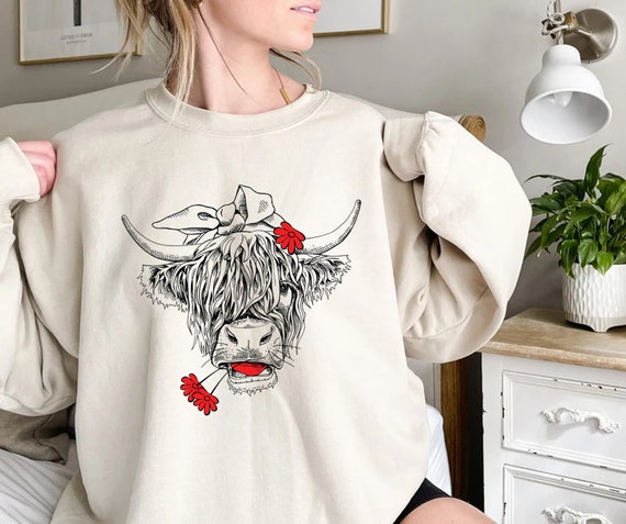 Cute Cow Shirt, Heifer Sweatshirt, Highland Cow Shirt, Cow Gifts For Her, Farm T-shirt, Ranch Tee, Farmer, Cowgirl, Bull Shirt, Cow T-shirt