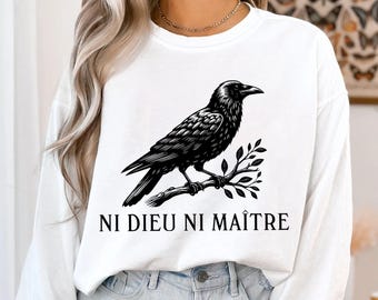 Anti-Authoritarian Sweatshirt, Ni Dieu Ni Maître, No God No Master, Anti Trump, Leftist Protest Tee, Anarchist Shirt, Anti Trump Tee, Resist