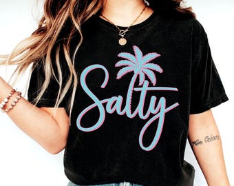 Funny Beach Shirt, Salty Shirt, Beach Vibes Nautical T-shirt, Funny Crab Shirt, Summer Vacation Gift, Sunset Beach Shirt
