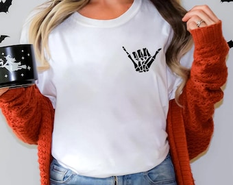 Skeleton Hang Loose Shirt, Hang Loose Shirt, Shaka Sign Shirt, Skeleton Hand Shirt, Women Tops, Skeleton Shaka Shirt, Halloween Gift Shirts