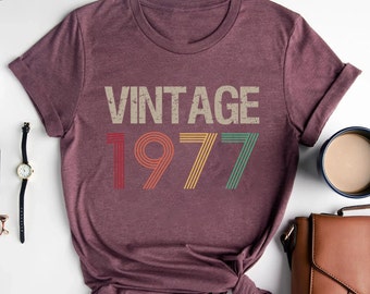 48th Birthday Shirt, Vintage T Shirt, Vintage 1977 Shirt, 48th Birthday Gift for Women, 48th Birthday Shirt Men, Retro Shirt, Vintage Shirts
