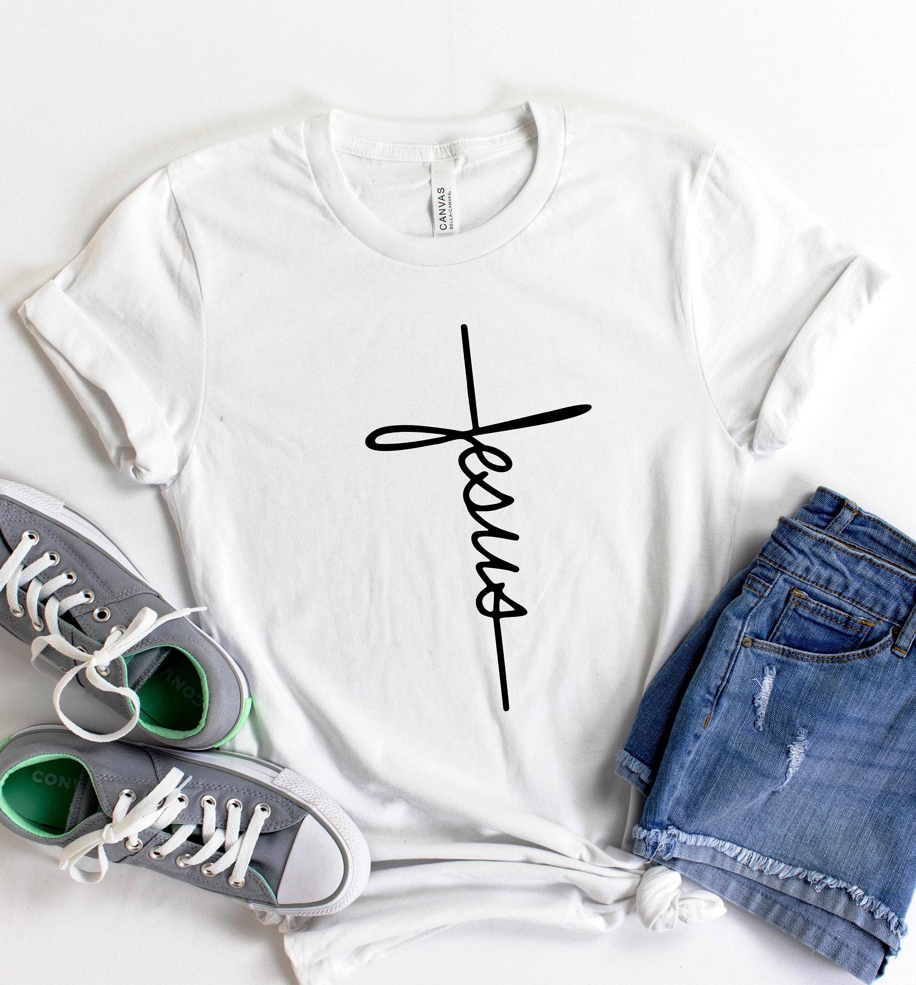 Jesus Shirt, Vertical Jesus Cross Shirt, Christian Shirts for Women ...