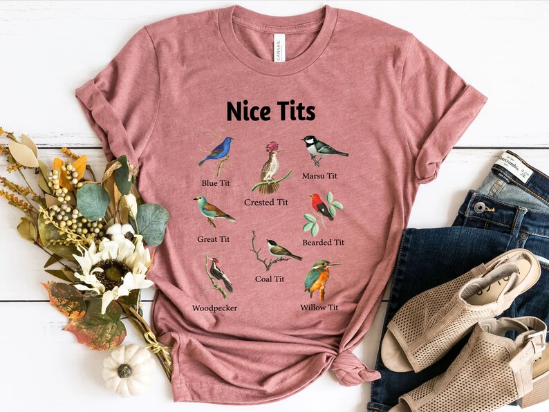 Nice Tits Shirt, Birdwatching Lover T-shirt, Birdwatchers Gift, Bird Lovers Tshirt, Bird Shirt, Birdwatcher Shirt, Gift For Bird Lover image 7