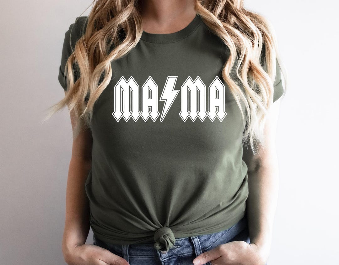 ACDC Mama Shirt, Rock and Roll Mom T-shirt, Funny Mommy T-shirt, Cute ...