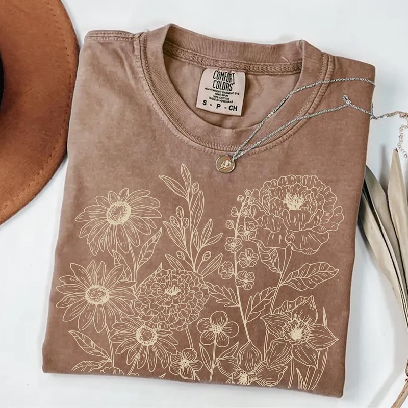 Yellow Flowers Graphic Crop Tee