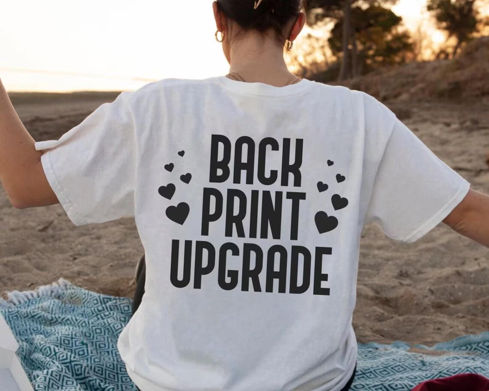 Backside Text Upgrade, Back Print, Back Print Upgrade - Etsy