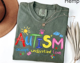 Comfort Colors®Brushstroke Autism Shirt,Autism Awareness Shirt,Autism Puzzle Pieces Shirt,Autism Shirt,Autism Month Tee,Autism Support Shirt