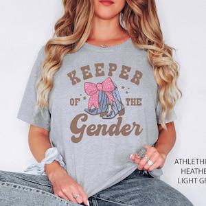 Boots or Bow Western Keeper of the Gender Shirt, Rodeo Gender Reveal T-shirt, Gender Keeper Family Gift, Bull or Heifer Aunt Baby Shower Tee