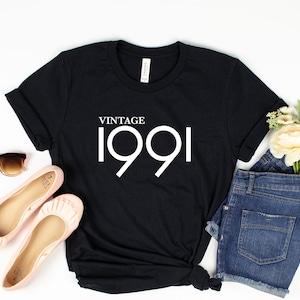 Vintage 1991 Shirt, 34th Birthday Gift, 1991 Retro Shirt, 34th Birthday Party Shirt, 1991 Vintage Tee,1991 Well Aged Tee,1991 Original Shirt