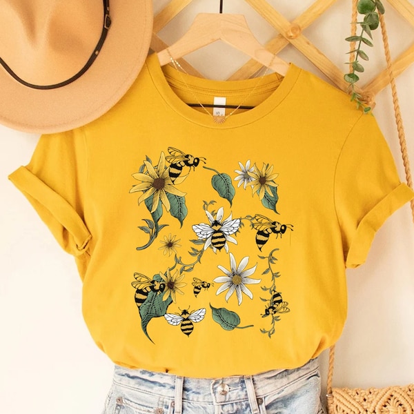 Bumble Bee Shirt, Bee Shirt, Bee Lover Shirt, Cute Bee Shirt, Wildflower Shirt, Bee T-shirt, Bee Tshirt, Insect Shirt, Bumble Bee Tshirt,Bee