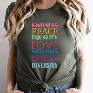 Kindness Shirt, Peace, Love, Equality, Inclusion, Hope, Diversity, Be kind shirt, Inclusion Matter shirt, Equality shirt, Black Lives Matter