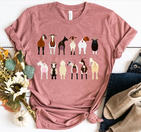Goats Shirts, Goat Lover Shirt, Cute Goats Shirt, Farm Animal Shirt, Farmer Girl Shirt, Farm Animal Tshirt for Women, Funny Goat Kid Shirt