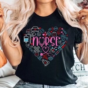 Love Nurse Shirt, Nurse T-Shirt, Nurse Tees, Cute Nurse Shirts, Nurse Appreciation Gift, Nurse Gift Idea, Nurses Week Gift, Registered Nurse
