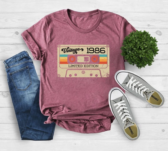 Vintage 1986 Limited Edition Cassette Shirt, 39th Birthday Shirt, Vintage 1986 Shirt,Vintage 39th Birthday Tshirt,Vintage Birthday Party Tee