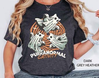 Funny Halloween Cat Shirts, Purranormal Cativity Tee, Black Cat Shirt, Cat Murder Halloween Shirt, Funny Halloween T-Shirt, Black Cats Shirt