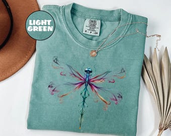 Comfort Colors® Bright Golden Dragonfly Shirt, Comfort Colors Cute Women T-shirt, Cute Dragonfly Tee, Cute Women Gift, Boho Girly Gift