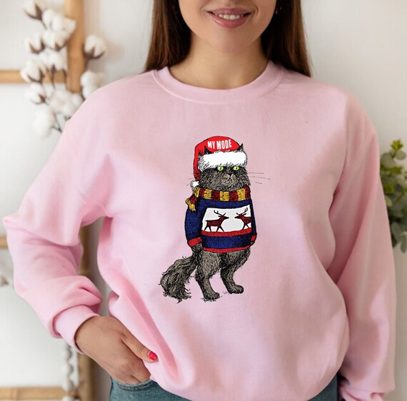 Christmas Cat T-shirt, Christmas Gift Tshirt, Cat Lover Tshirt, Cat Mom Tshirt, My mood at Christmas, Funny Cats T-Shirt, Gifts for Mom, Tee
