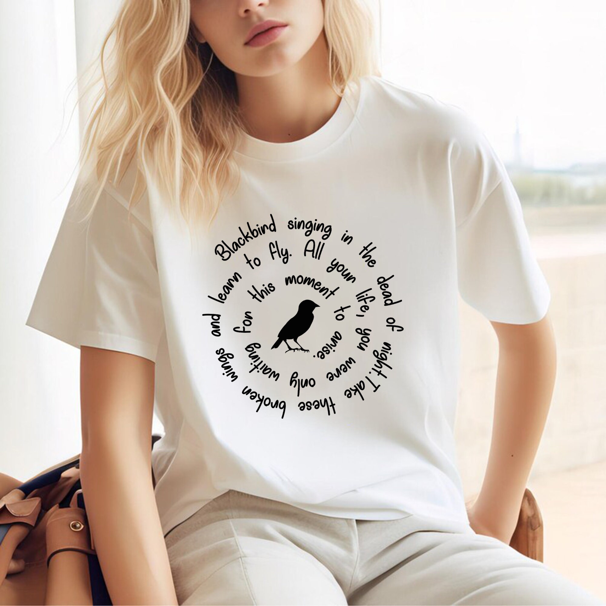 Blackbird Singing in the Dead of Night Shirt, Blackbird Shirt ...