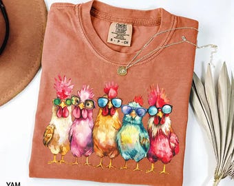 Comfort Colors®Chicken Shirt, Women Chicken Tee, Funny Farmer Shirt, Love Chickens, Animal Shirt,Mothers Day Chicken Shirt,Chicken Lover Tee