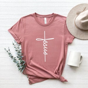 Jesus Shirt, Vertical Jesus Cross Shirt, Christian Shirts for Women ...