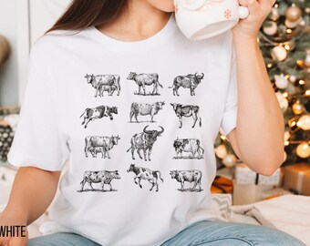 Cow Shirt, Cow T Shirt, Cow Lover Shirt, Farm Girl Shirt, Vintage Western Tee, Country Shirt, Animal Shirt, Farming Shirt, Gift For Farmer