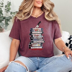 Vintage 90s Halloween Movies, Retro Horror Night Halloween Movie Shirt, Halloween Vibes Tee, Halloween Shirt, Horror Movies Characters Shirt imagem 1
