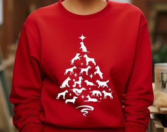 Christmas Dog Shirt, Christmas Dog Tree, Christmas Paw Shirt, Christmas Gift, Christmas Sweatshirt, Dog Lover Shirt, Christmas Gift Shirt