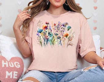 Boho Cottagecore T-Shirt, Wildflowers T-Shirt, Vintage Pressed Flowers Shirt, Botanical Floral Tee, Gift for Gardener, Fairycore Gift Shirt