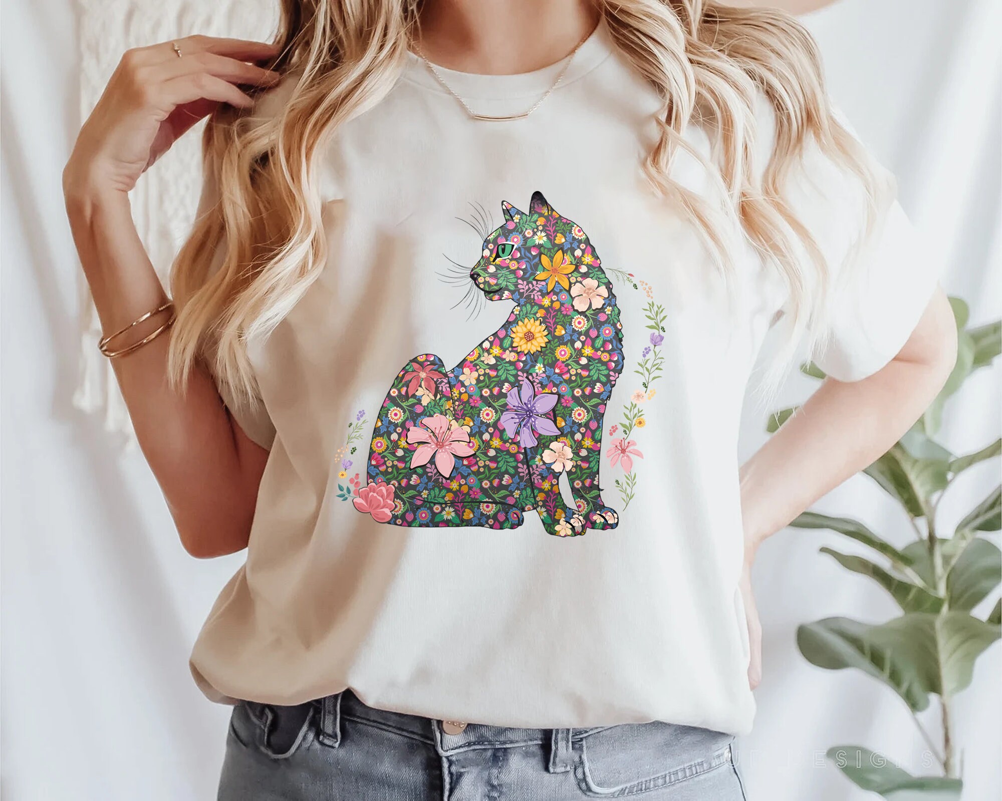 Cat Mom Shirt Floral Cat Shirt Purr Shirt Cat Mom Floral Cat Tee Cat ...