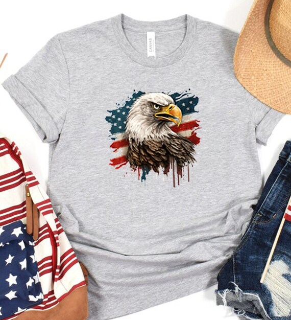 Eagle America Shirt, 4th of July Shirt, Patriotic Eagle Shirt, USA Flag Shirt, Freedom Tees, Independence Shirt, Fourth of July Family Shirt