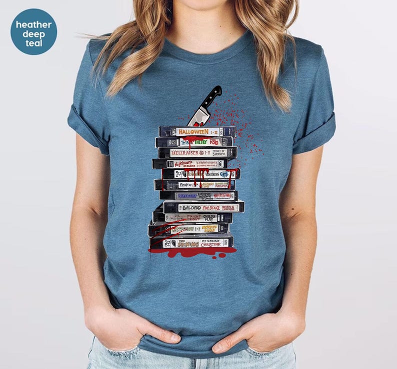 Vintage 90s Halloween Movies, Retro Horror Night Halloween Movie Shirt, Halloween Vibes Tee, Halloween Shirt, Horror Movies Characters Shirt imagem 6