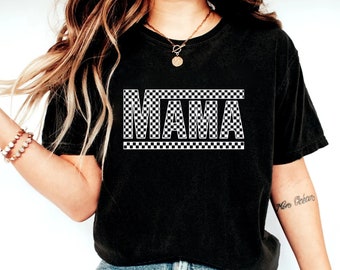 Checkered Mama Shirt, Checkered Mama Tee, Mama Shirt, Mama Tee, Checkered Shirt, Retro Mama Shirt, Mother’s Day Shirt, Mom Shirt, Trendy Mom