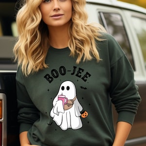Halloween Ghost Sweatshirt, Boo Jee Shirt, Boo Shirt, Spooky Ghost Hoodie, Spooky Season Ghost Sweater, Spooky Vibes Shirt, Halloween Gifts