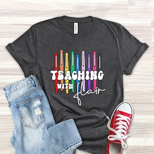 Teaching With Flair Flair Pen Funny Gift Tshirt Teaching With Flair Flair Pen Funny Gift Tshirt