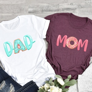 Mom Dad Donut Shirt, Donut Birthday Shirt, Donut Family Shirt, Funny Donut Gifts, Donut Mom Shirt,Donut Dad Shirt,Donut Theme Birthday Party