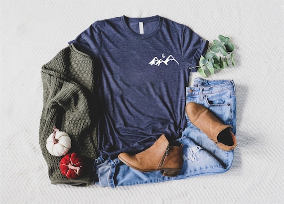 Mountains Tee T-Shirt, Hiking Shirt, Hiking Buddy Shirt, Camping Shirt, Nature Lover Shirt, Mountains Calling, Pocket Mountain T-shirt