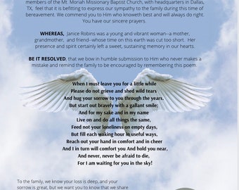 WINGS - Funeral Resolution Letter (DOWNLOAD ONLY)