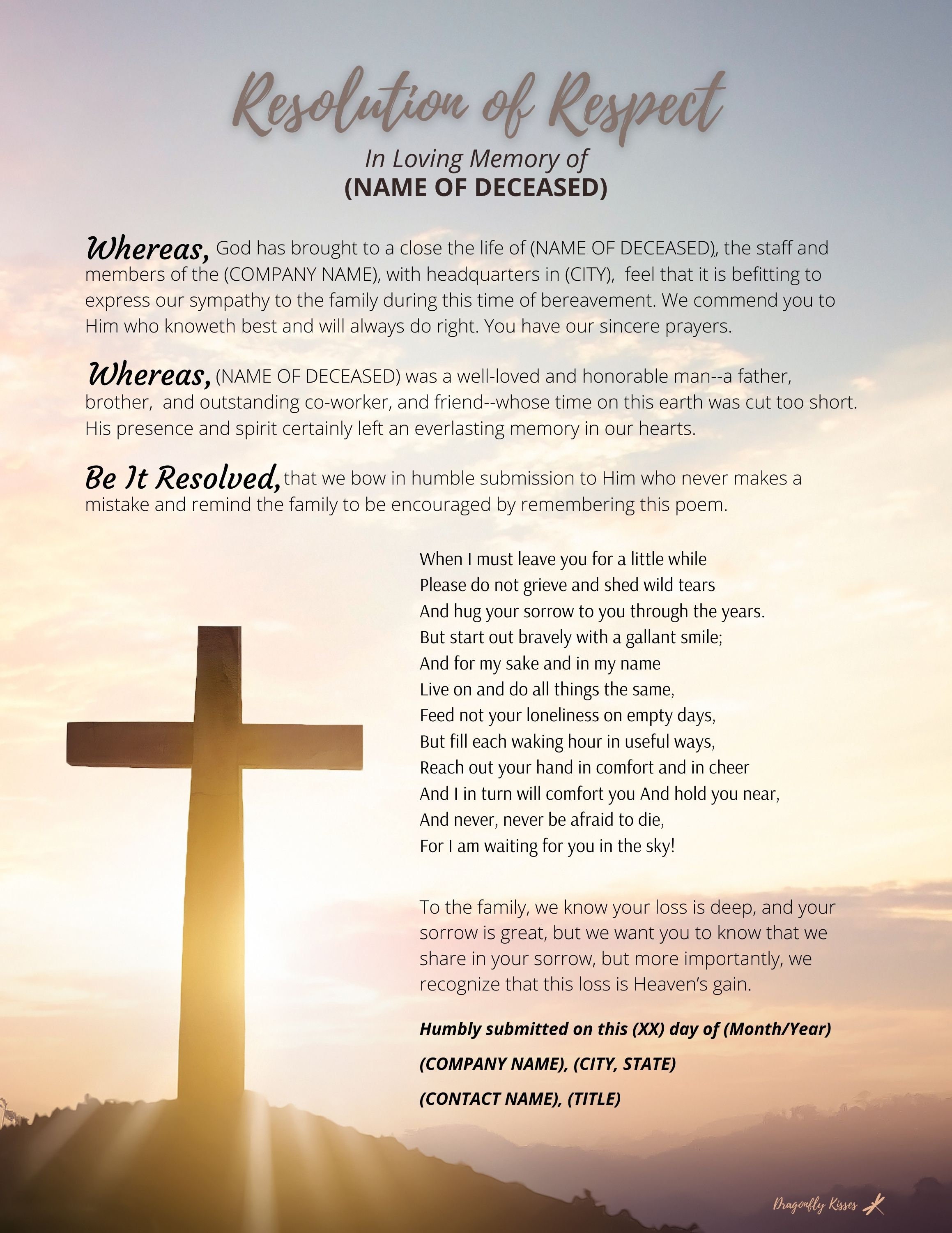 Cross_lft Funeral Resolution Letter DOWNLOAD ONLY Etsy Cross_lft Funeral Resolution Letter DOWNLOAD ONLY Etsy